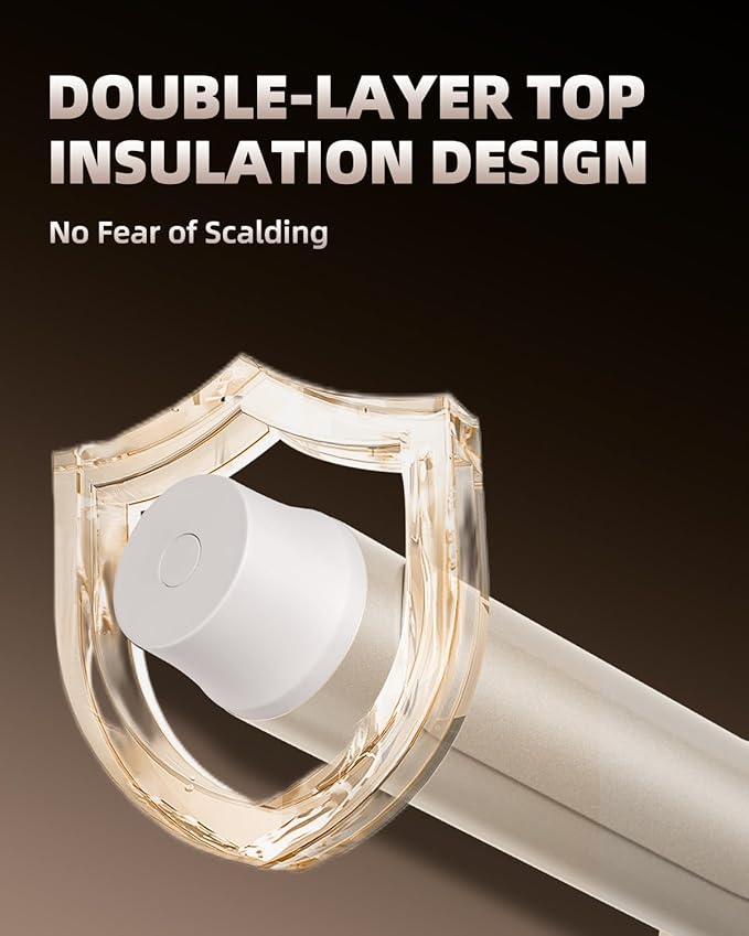 Large Hair Curling Wand, 1.6 Inch Big Barrel Curling Iron, 43 Million Ionic Ceramic Curler with 3 Temp, Auto Shut-Off, Long Barrel Curling Wand for Long Hair, Dual Voltage, White