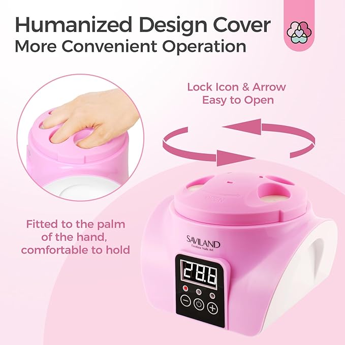 Saviland Essentials Nail Polish Remover Machine: Nail Soaking Bowl & Acetone Nail Polish Remover Gel Nail Remover Machine with Nail Soak off Bowl Soaker Tech Acrylic Nail Remover Steam Salon Home DIY