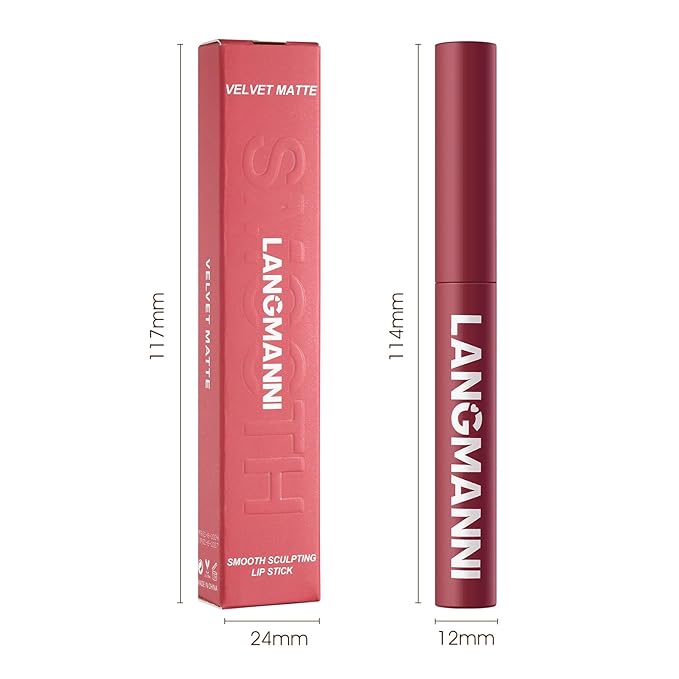 Jolilab 2Pcs Velvet Matte Lipstick Nude Matte Soft Dark Color Stick High Pigmented Long-Lasting Waterproof Lip Stick Lip Balm Beauty Cosmetics Gift for Women(09#+10#