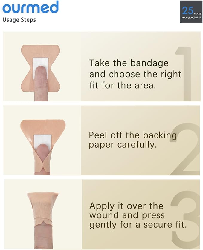 Flexible Assorted Bandages Variety Pack 100 Pieces, Fingertip Bandages for First Aid, Slight Cuts, Scrapes, Abrasion & Wounds Care,Strong Hold for 24 Hours, Non-Latex