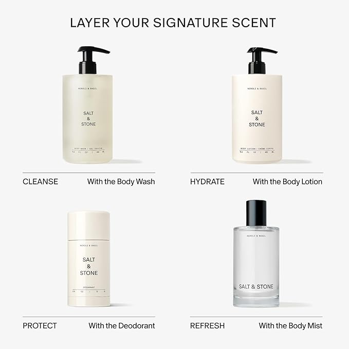 Salt & Stone Body Lotion for Women & Men| Scented Daily Body Lotion | Hydrates, Nourishes & Softens Skin | Restores Dry Skin | Fast-Absorbing | Cruelty-Free & Vegan (100 ml) (Neroli & Basil)