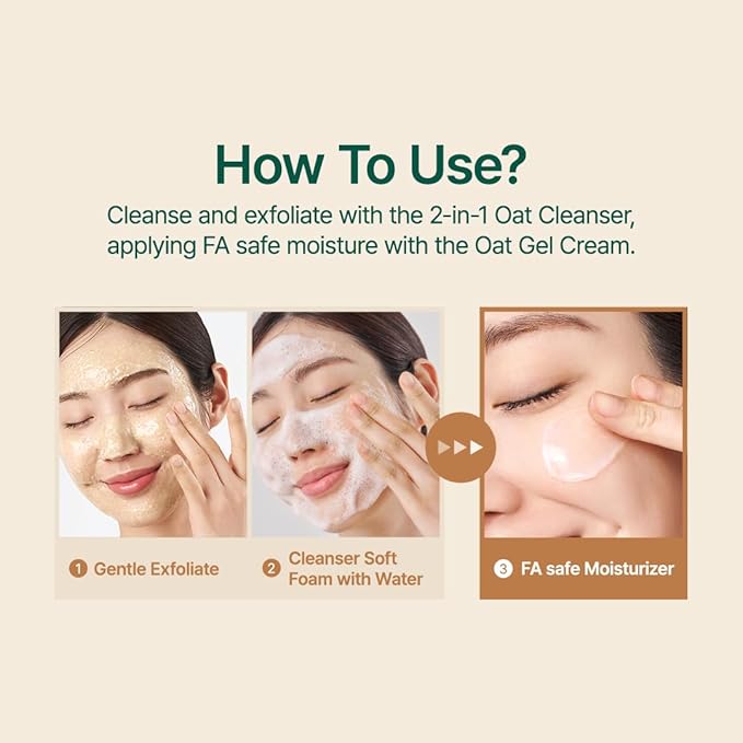 PURITO Oat Velvet Duo, Calming Gel Cream & Exfoliating Facial Polish, Non-comedogenic Formula, Moisturizer, Cleanser, Mild Korean Skincare for All Skin Types 3.38+5.07 fl.oz