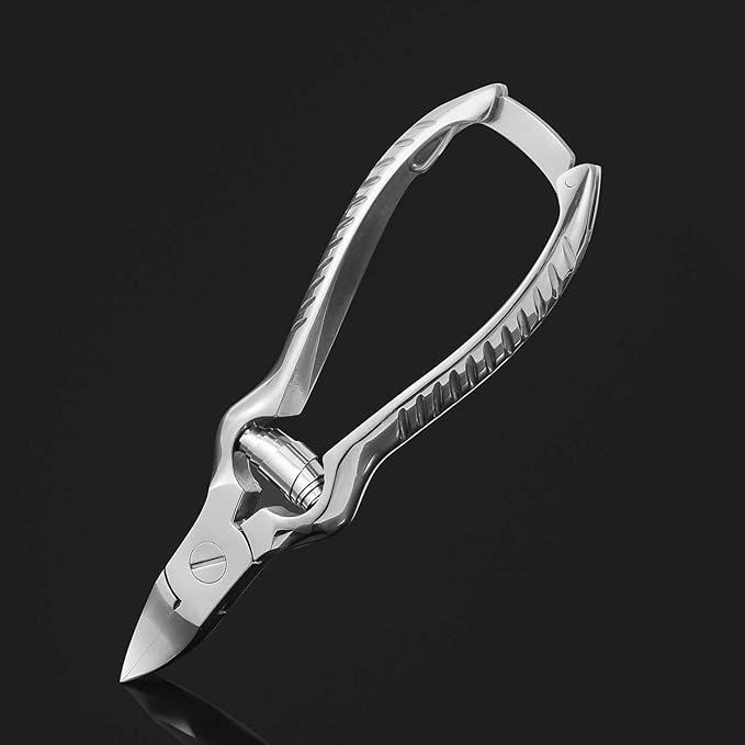 BEZOX Heavy Duty Podiatrist Toenail Clippers for Thick and Ingrown Nails, Stainless Steel Toe Nail Clipper, Pordiatry Ingrwon Toenail Tools - Silver