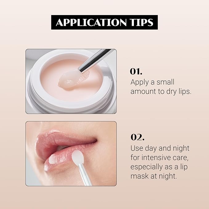 Daera B.E Active Lip Cream 6g, Hydrating, Moisturizing and Plumping Korean Overnight Sleeping Mask for Dry Lips, Glossy Finish, Natural Ingredients, Non-Irritating, Gentle for Sensitive Skin