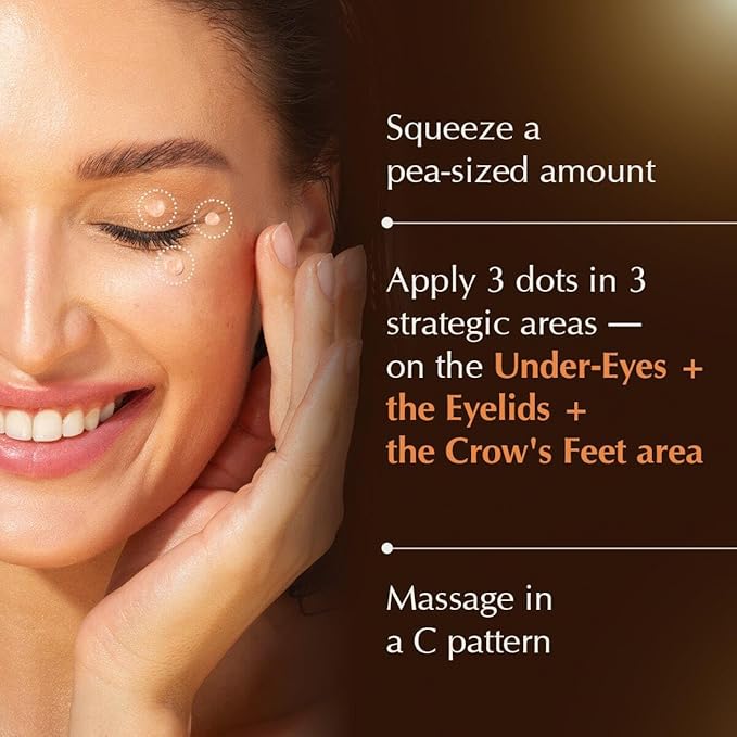 Rufolia Pro Eye Contour Cream—for the Under-Eyes + Eyelids | Brightens the look of Dark Circles, Firms & Lifts the look of Droopy Eyelids | with Manjistha, Niacinamide, Hyaluronic Acid 0.53 oz (15 g)