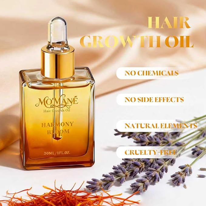 Momane Harmony Bloom Hair Growth Oil - Natural Hair & Scalp Treatment for Thinning Hair - Postpartum Hair Loss Support, Menopause - Essential Oil & Carrier Oil Blend for Womens (1pcs)