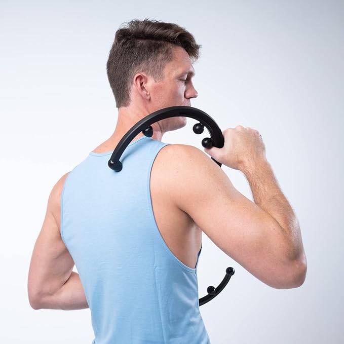 Body Back Buddy Elite Trigger Point Massage Tool, Neck and Back Massager Handheld, Manual Self Massager, Massage Cane, Muscle Knot Remover with Instructions, 2-Pack Bundle (Black)