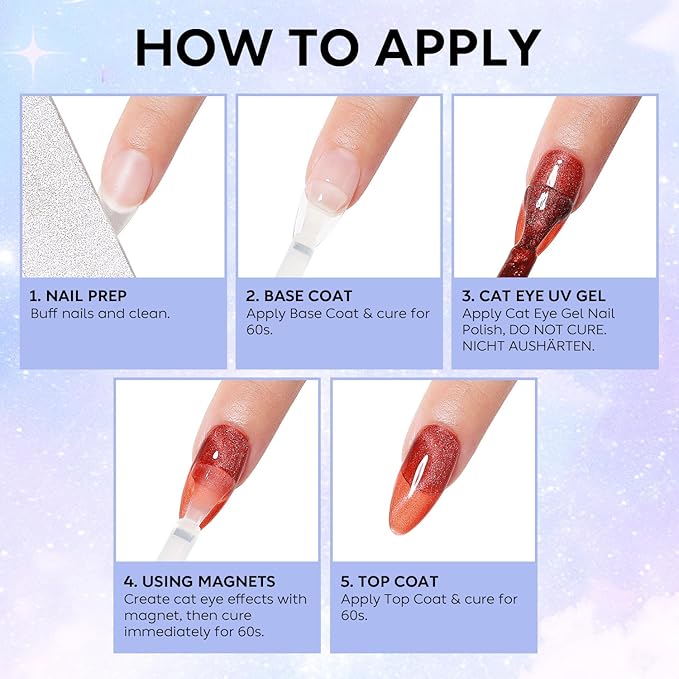 Nicedeco Cat Eye Gel Nail Polish, Hema Free, Cruelty Free, Vegan, High Gloss Long Lasting Soak Off LED U V Nail Art Manicure 15ml - 314