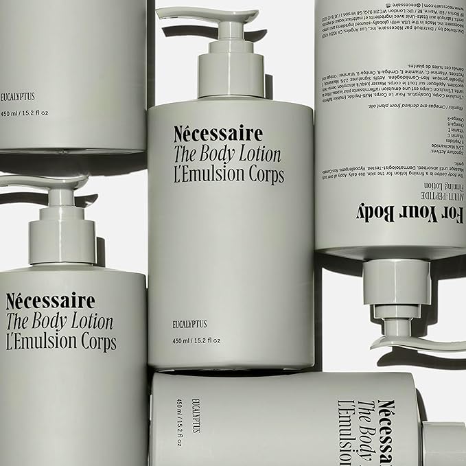 Nécessaire The Body Lotion Eucalyptus – Multi-Peptide Moisturizer - Firming Body Lotion for Women + Men. 2.5% Niacinamide. Non-Comedogenic + Hypoallergenic for Sensitive Skin – 450ml/15.2 fl oz