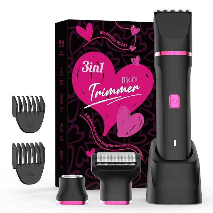 Bikini Trimmer for Women - Waterproof Wet & Dry Electric Foil Shaver for Private Area, Rechargeable Dock, Painless Smooth Shaving & Trimming of The Body, Face, Underarm, Legs, Tiktok Trend Items