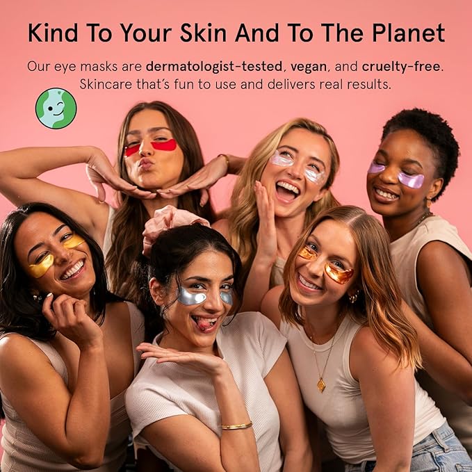 grace & stella Under Eye Mask Variety Pack - 18 Pairs of Under Eye Patches for Dark Circles - With 6 Colors (3 Pairs/Color) - Valentines Gift Bags - Gel Masks Puffy Eyes for Women, Vegan Cruelty Free