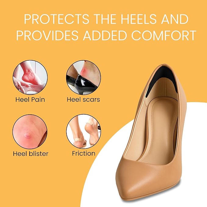 Walkize Metatarsal Pads Women | Heel Inserts for Women | Ball of Foot Cushions (2 Pairs Foot Pads) All Day Pain Relief and Comfort One Size Fits Shoe Inserts (Black & Beige, 2 Pairs)