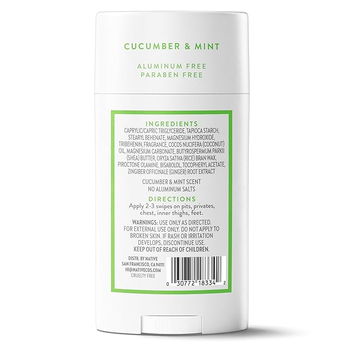 Native Whole Body Deodorant Stick Contains Naturally Derived Ingredients, Deodorant for Men and Women | 72 Hour Odor Protection, Aluminum Free with Coconut Oil and Shea Butter | Cucumber & Mint