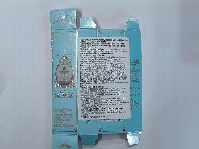 Flower Knows Strawberry Rococo Cloud Lip Cream,Long Lasting Dusty Pink Matte Lipstick,Hydrating Lip Stain,Transfer & Smudge Proof Velvet Liquid Lipstick for Girls&Women,0.12 Fl Oz(S01 Soy Milk Cheese)