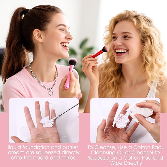 12 Pack Acrylic Cosmetic Palette with 12 Spatulas, Clear Makeup Mixing Tray for Foundation, Eye Shadow, Nail Art, Pigment Blending