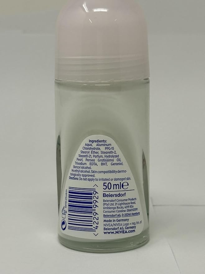 NIVEA Anti-Perspirant Deodorant Roll-On Pearl & Beauty 50ml – Long-Lasting Freshness, Smooth Skin, 48H Sweat & Odor Protection, Gentle Formula with Pearl Extract, Alcohol-Free Deodorant, 2-Pack