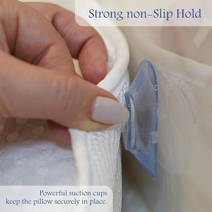 Bath Pillow for Tub – Valentine’s Day Spa Gift Set for Her, Luxury 4D Air Mesh Bathtub Pillow with Neck & Head Support, Includes Bath Sponge & Scalp Massager by CLUB CONNEXION