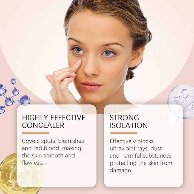 3-Color Protective Primer, Color Correcting Face Primer with Concealer, Hydrating Pore-Minimizing Makeup Base for Flawless Long-Lasting Wear