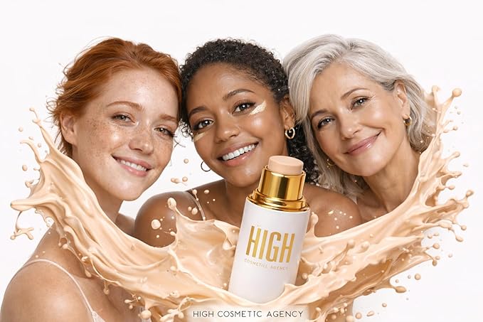 Luxury Contour & Concealer Stick Light Beige Shade for Tan Skin Creamy Blendable Formula, Long Wear Natural Finish, Non Cakey (High Cosmetic Agency)