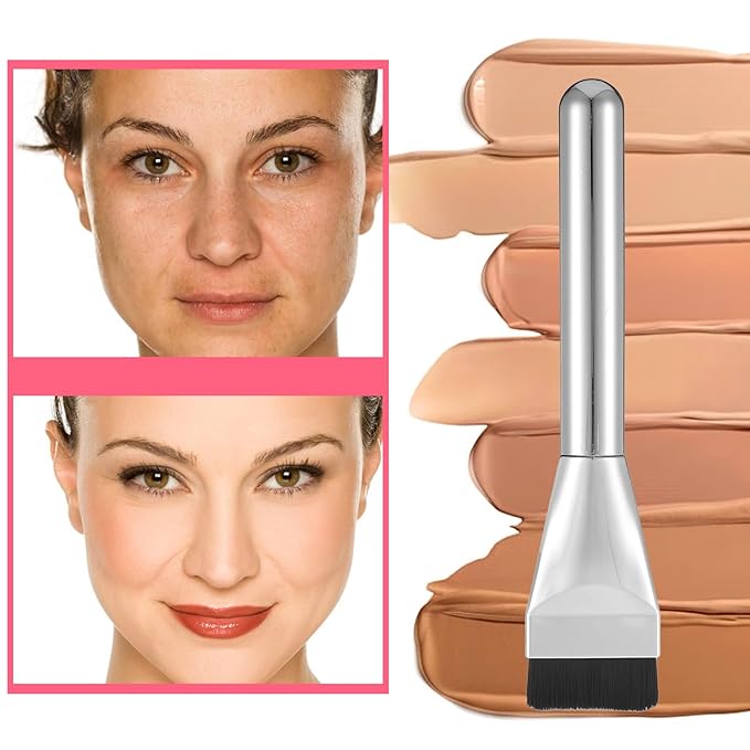 Ouligay 3 Pcs Make Up Spatula Tool Including Makeup Mixing Palette,Foundation Spatula,Makeup Palette Tray,Makeup Accessories Set for Women Girl Korean Makeup Cosmetic Spatula Tool(Metal)