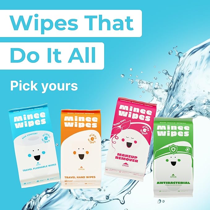 Impossibly Compact Travel Feminine Wipes - 99% Water and Aloe - pH Balanced, Period-Friendly & Ultra Soft - Travel Essentials for Women & Teens - Unscented - 8 Pack Total 48 Wipes