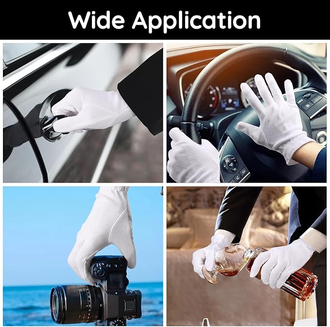 Segbeauty Moisturizing Gloves - Overnight Hand Gloves with Elastic Band, 12 Counts for Men, Women & Art Handling, 6 Pairs Sleep Moisture Lotion Gloves for Dry Hands