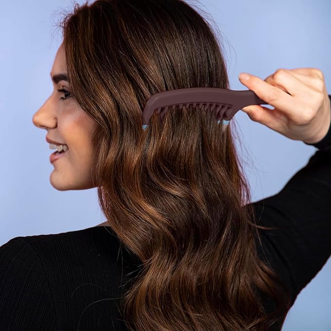 Big Hair Tools Extra Large Wide Tooth Comb for Thick, Curly, Wavy or Long Hair - Frizz-Free Detangling Shower Comb - Big Hair Comb and Microfiber Scrunchie