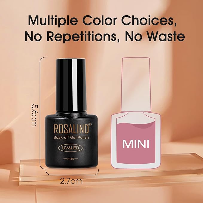 ROSALIND Pink Gray Purple Gel Nail Polish Set, 12 Colors White Pink Silver Gel Polish Brown Blush Gel Polish Set Soak Off Pinks Elegant Purple Glitter Gel Nail Polish