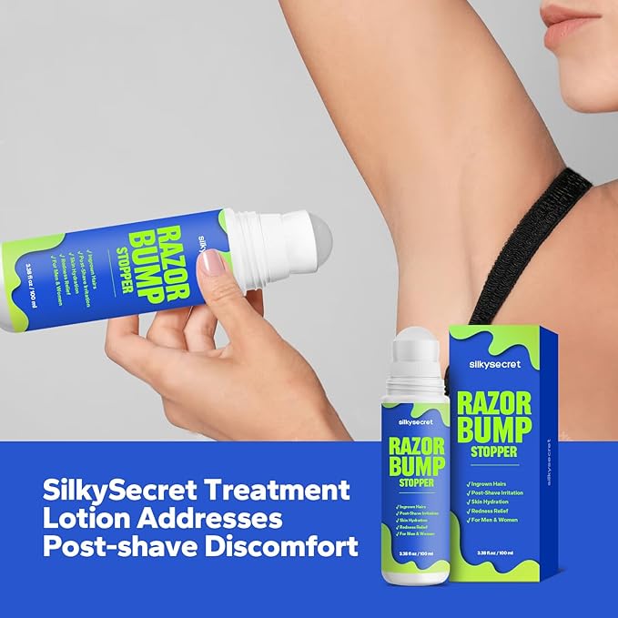 Razor Bump Stopper (3.38 Fl Oz), Ingrown Hair Treatment for Men & Women, Razor Burn Relief for Bikini Area, After Shave Lotion for Smooth, Bump-Free Skin