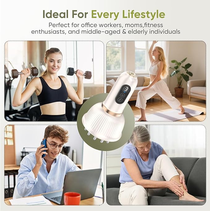 Lymphatic Drainage Massager & Anti-Cellulite Tool - Body Sculpting Machine with Microcurrent, Light, Heat & Vibration for Legs, Arms, Belly | Reduces Stretch Marks & Cellulite