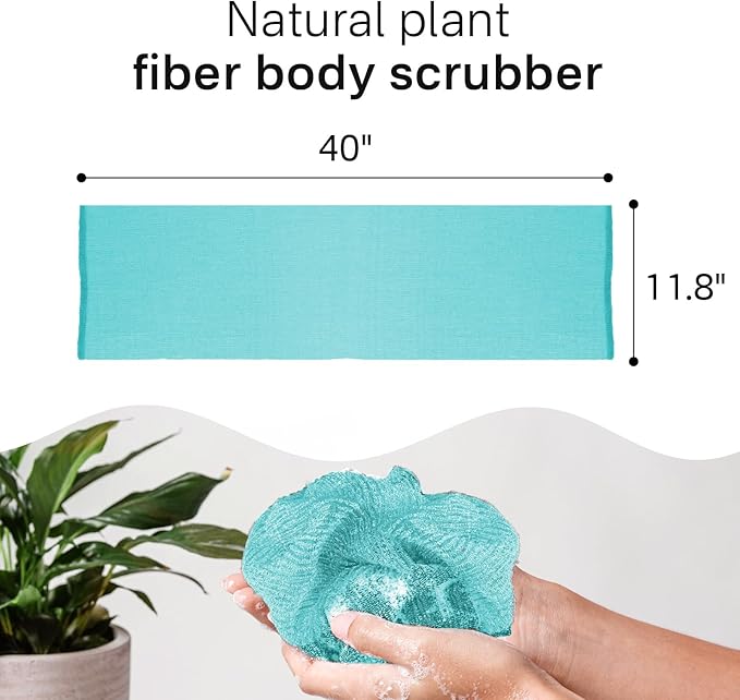 Yiclick Exfoliating Washcloth Towel, Japanese Exfoliating Wash Cloth, Korean Body Scrubber Exfoliator, Back Scrubber Washer for Shower Bath, Body Scrub African Net Sponge Loofah Luffa Colors