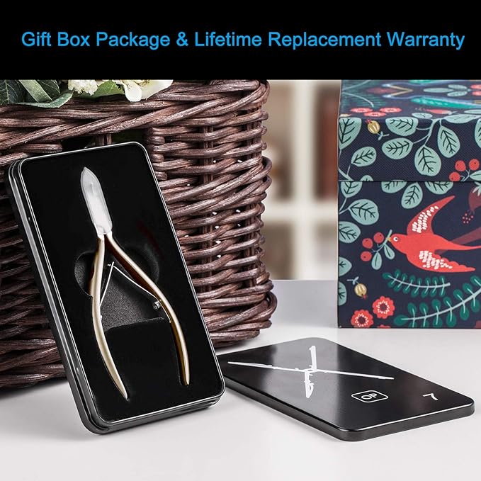 Cuticle Nippers 3/4 Cuticle Trimmer Clippers Stainless Steel Scissors Extremely Sharp Edge Cutter Pedicure Treatment Manicure Tool, opove X7 Matte Gold