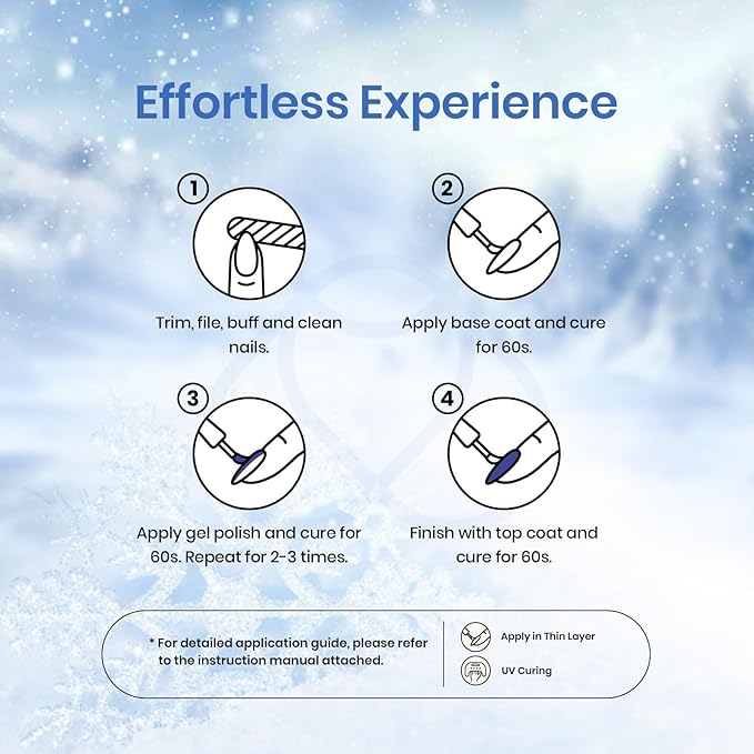 beetles Gel Polish Set, Glitter Snowflakes Collection Blue Polish Set, White Glitter Navy Blue Silver Nails Color Gel Soak off UV LED Lamp Gift for Her