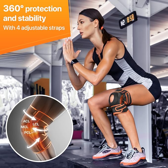 DR. BRACE ELITE Knee Brace with Side Stabilizers & Patella Gel Pads for Maximum Knee Pain Support and fast recovery for men and women-Please Check How To Size Video (Mars, Medium)