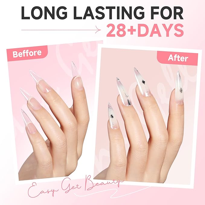 Long Stiletto Nail Tips: 240pcs Long Almond Matted Stiletto Gel Nail Tips No C Curve False Acrylic Fake Nails Full Cover Press On Nails Extensions DIY Home Salon 12 Sizes