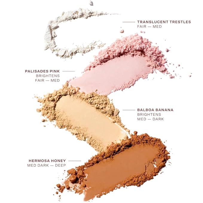 Tower28 GetSet Pressed Setting Powder - Talc-Free Face Powder for Sensitive Skin with Kaolin Clay + Squalane - Brightens Skin + Sets Face Makeup - Transfer/Sweat-Proof - Balboa Banana (0.35 oz)