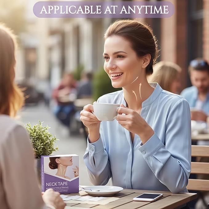 FHH Neck Lift Tape,20PCS Instant Neck and Face Lift for Women, Lifting Saggy Skin, Suitable for All Skin Types(4pcs Bands, 20pcs Patches)