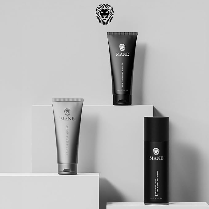 MANE Hair Thickening Spray & Root Touch Up, Seal & Control Combo Pack, Instantly Thicker Hair for Men & Women, Fill in Hairlines and Hide Thinning and Fine Patches - Blond, 12 Colors (6.76 oz)