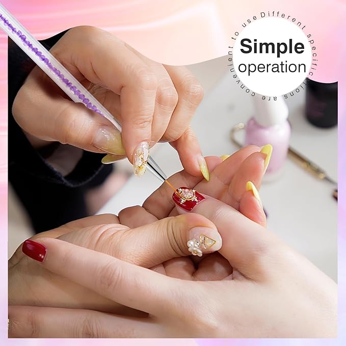 Nail Art Brushes 5PCS Nail Brush Set with Liner Brush and Dotting Pens for Home and Professional Salon Use