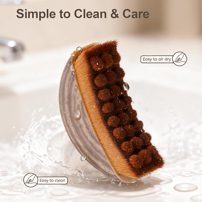 2 PCS Lymphatic Contour Face Brush, Manual Lymphatic Drainage Massager, Natural Makeup Brushes with Durable Soft Bristles, Hypoallergenic Ergonomic Facial Cleansing Brush for Sculpting