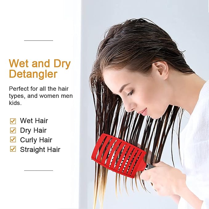 Magical Ultra Detangling Brush for Wet or Dry Hair, Detangler Brush, Fast Drying Styling Massage Hairbrush for Men, Women and Kids (Black)