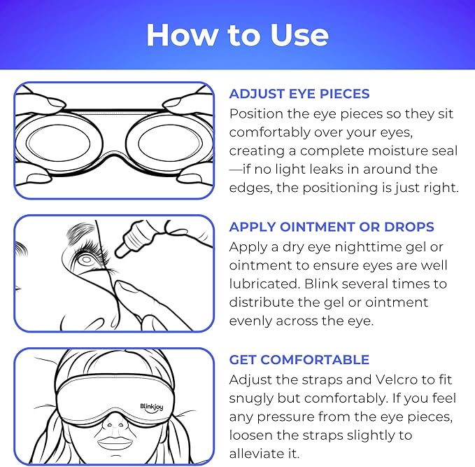 Hydrating Sleep Mask for Dry Eye Relief – Moisture-Sealing Blackout Eye Mask Protects from Dust & Drafts, Preserves Eye Drops & Ointment, Lightweight (2nd Gen)