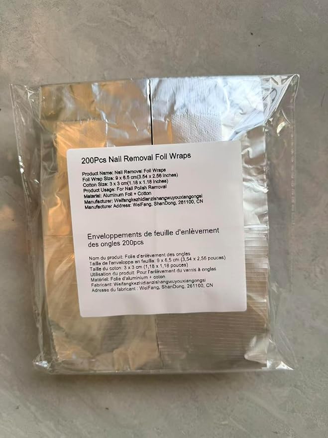 200Pcs Nail Polish Remover Gel Nail Foil Wraps Aluminium Soak Off Foils Cotton Pads Gel Nail Polish Wraps Removal Tool Finger Nail Polish Remover with Lint-Free Lager Cotton Pad