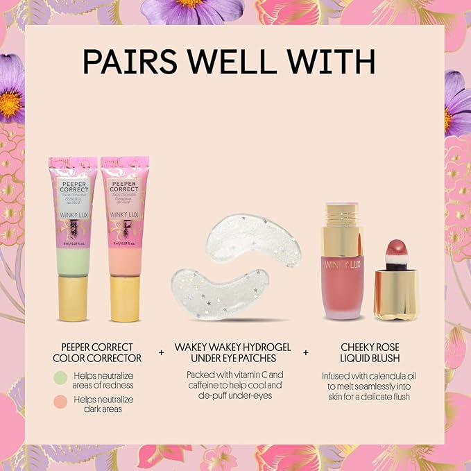 Winky Lux Peeper Perfect Under Eye Concealer, Makeup & Eye Brightener, Full Coverage Concealer for Dark Circles, Color Corrector & Eye Primer, With Collagen, Hyaluronic Acid & Vitamin E (Light)