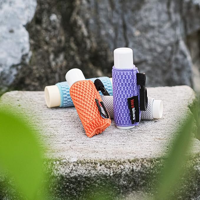 HEYSKAY 3PCS Lip Balm Holder Sleeves Keychain Lipstick Sleeves Lip Gloss Holder Keychain Chapstick Elastic Sleeves(Black/brown/Green)