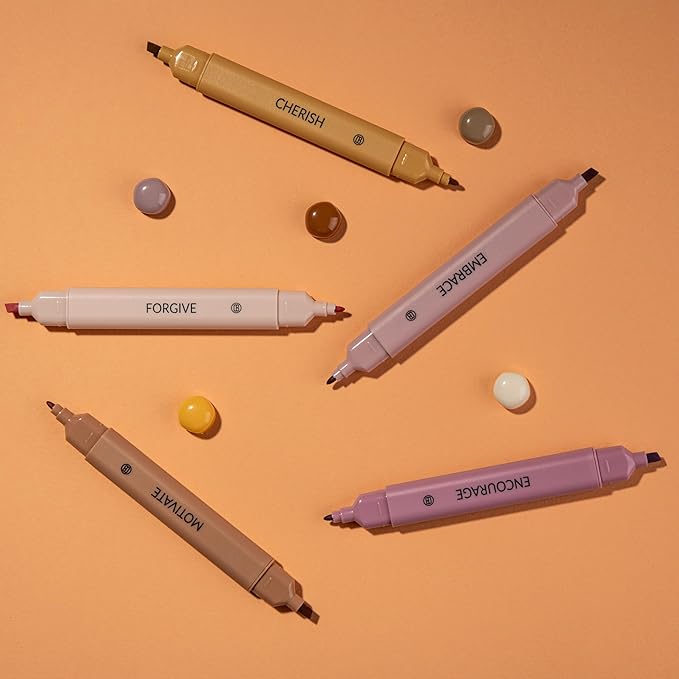 DIVERSEBEE Bible Highlighters Assorted Colors, 5 Pack No Bleed Dual Tip Aesthetic Pastel Highlighter Pens for Journaling, Note Taking, School, Bible Study Supplies and Accessories (Rose)