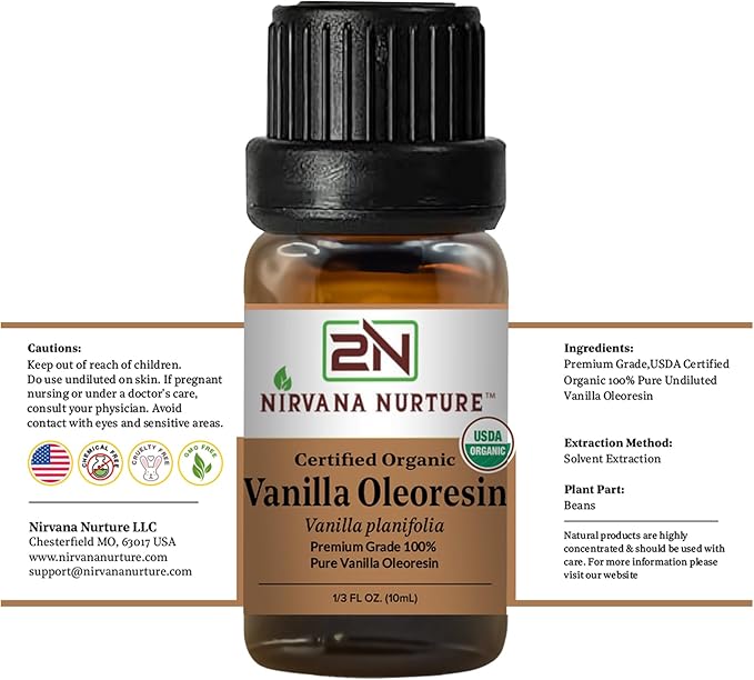 Vanilla Oleoresin USDA Certified Organic, 100% Pure Natural Premium Grade, Undiluted