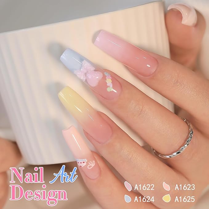 Double Rhythm 0.50 OZ Translucent Gel Polish Same Color Same Bottle Sheer Pastel Neutral Natural Milky 15 ML Jelly UV Nail Art DIY at Home (Purple-A1622)