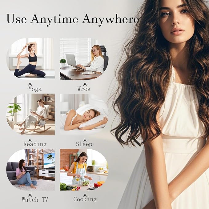 No Heat Overnight Curls with Double Layer Satin Bonnet - Soft Hair Curlers to Sleep In, heatless Curling Rods Set + Silk Bonnet for Women & Girls Long Hair, Heatless Waves & Volume (Black)