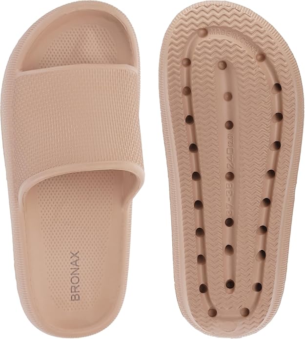BRONAX Pillow Slippers for Women and Men | House Slides Shower Sandals | Cushioned Thick Sole